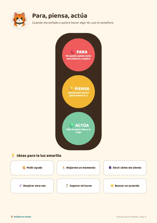 Semáforo de emociones imprimible